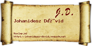 Johanidesz Dávid névjegykártya
